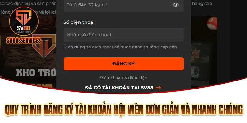 Quy trình đăng ký tài khoản hội viên đơn giản và nhanh chóng 